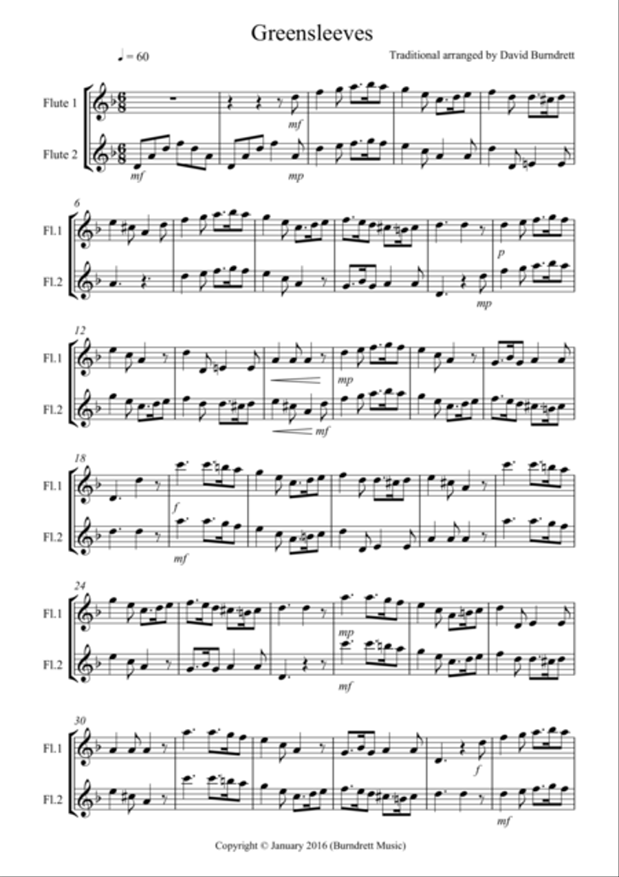 Greensleeves flute outlet