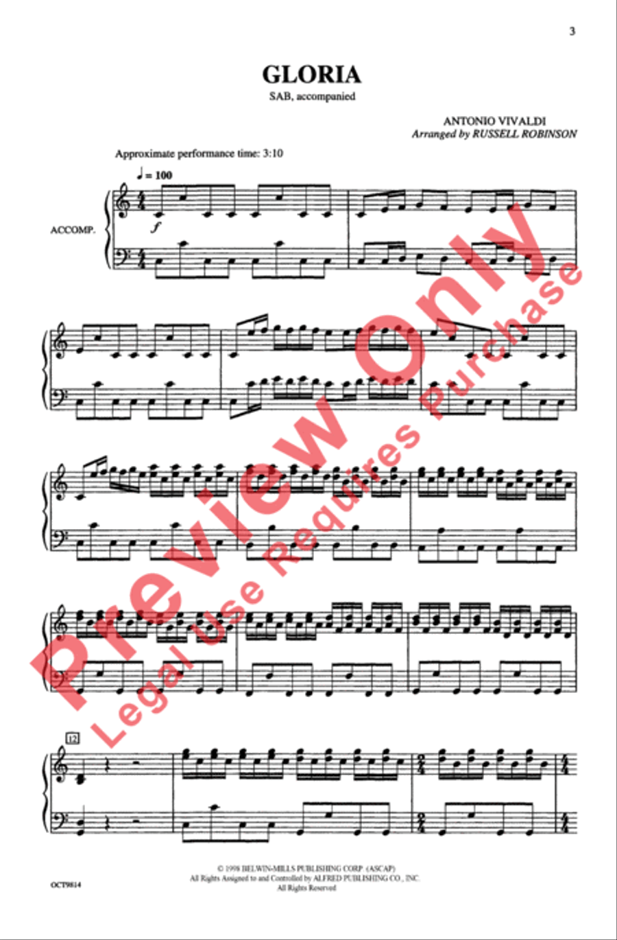 Gloria 3-Part scores gallery preview page 2