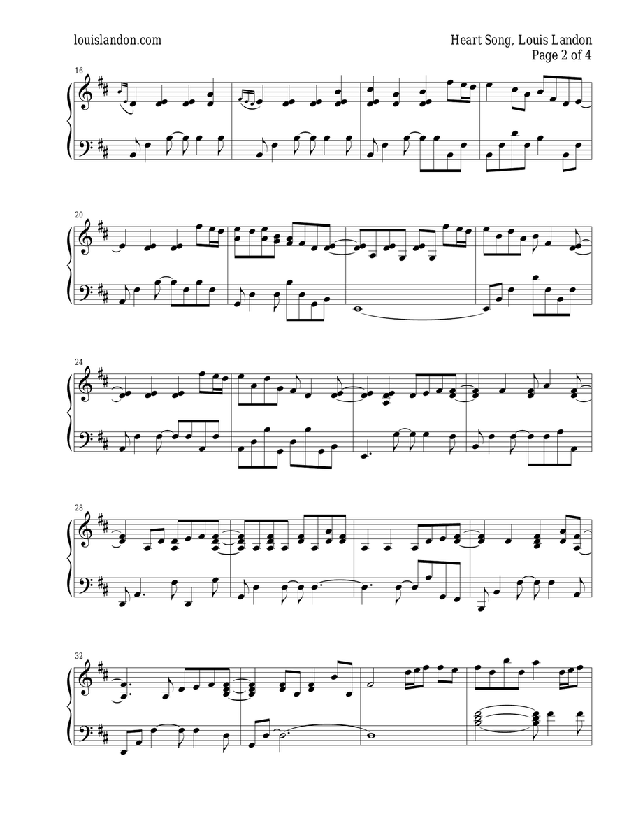 Heart Song Piano Solo scores gallery preview page 2
