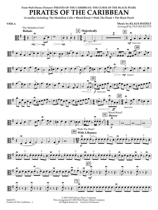 Book cover for Pirates of the Caribbean (Medley) (arr. Ted Ricketts) - Viola