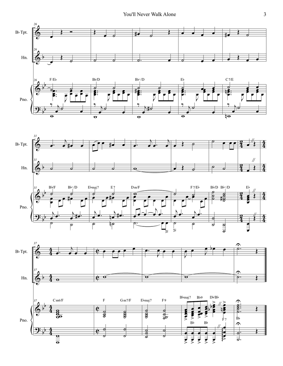 You'll Never Walk Alone Brass Duet scores gallery preview page 3