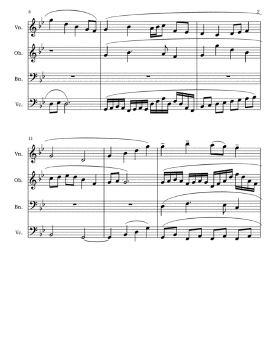 Fugue for Double Reeds and Strings in G Minor Small Ensemble scores gallery preview page 2