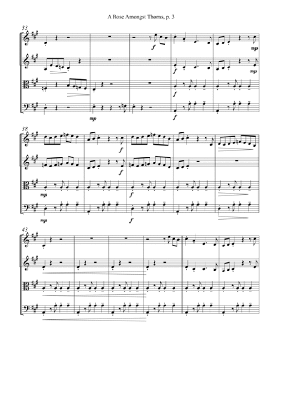 A Rose Amongst Thorns A Rose Amongst Thorns String Quartet scores gallery preview page 3