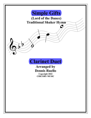 Simple Gifts (Lord of the Dance) - Clarinet Duet - Intermediate Level