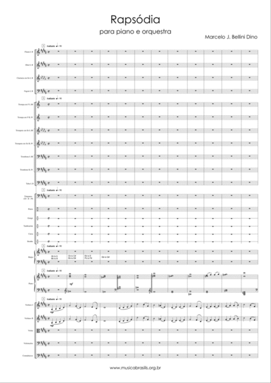 Rapsodia para piano e orquestra (grade) Full Orchestra scores gallery preview page 3