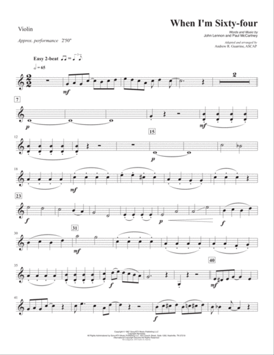 When I'm Sixty-Four String Trio scores gallery preview page 6