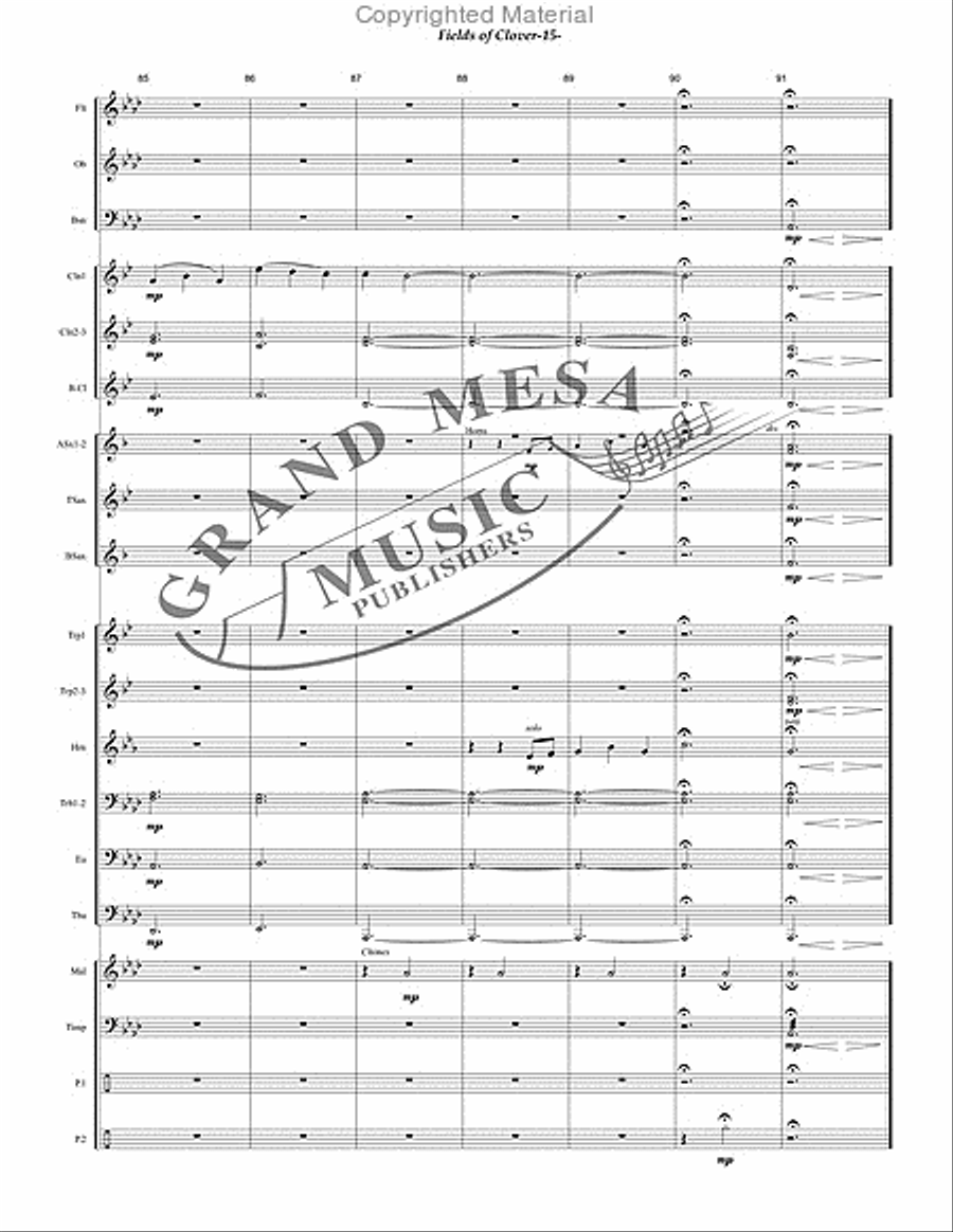 Fields of Clover Concert Band scores gallery preview page 16