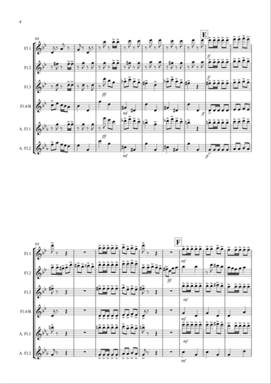 Flamenco Fantastico for Flute Quartet Flamenco Fantastico for Flute Quartet Flute Quartet scores gallery preview page 4