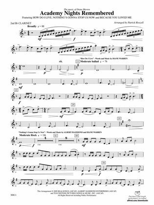 Academy Nights Remembered (The Music of Diane Warren): 2nd B-flat Clarinet