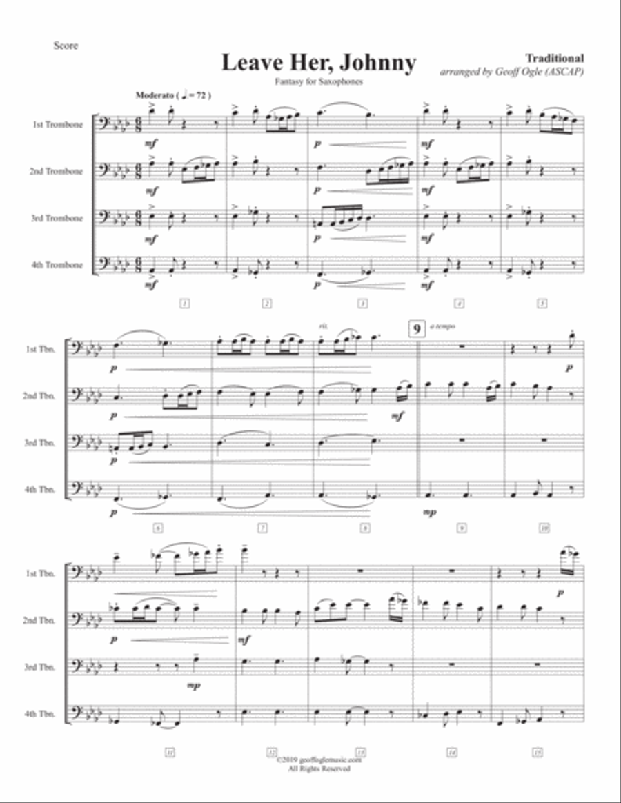Leave Her Johnny Small Ensemble scores gallery preview page 2