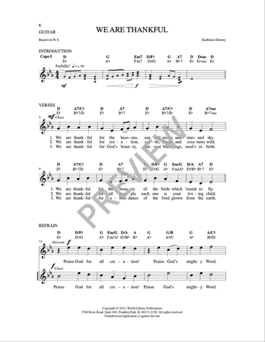We Are Thankful We Are Thankful Unison Choir scores gallery preview page 8
