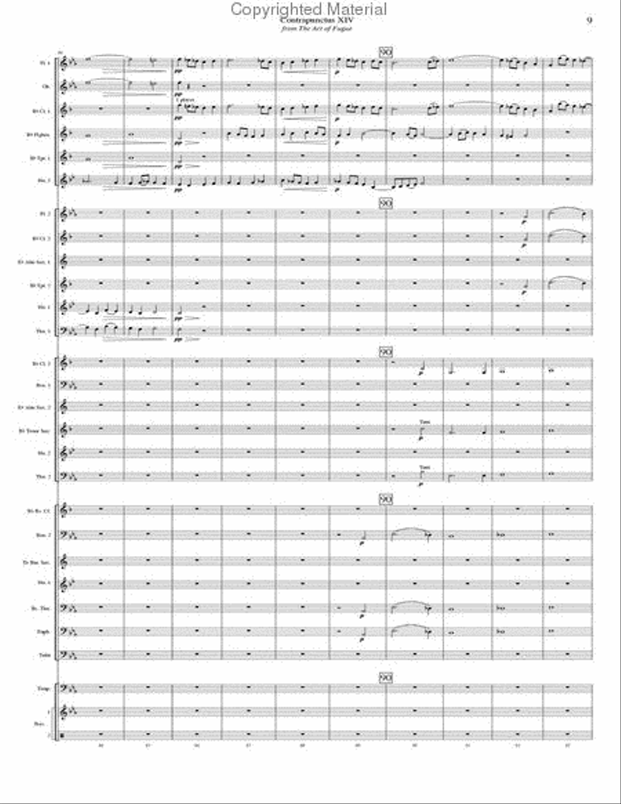 Contrapunctus 14 - STUDY SCORE ONLY Concert Band scores gallery preview page 12