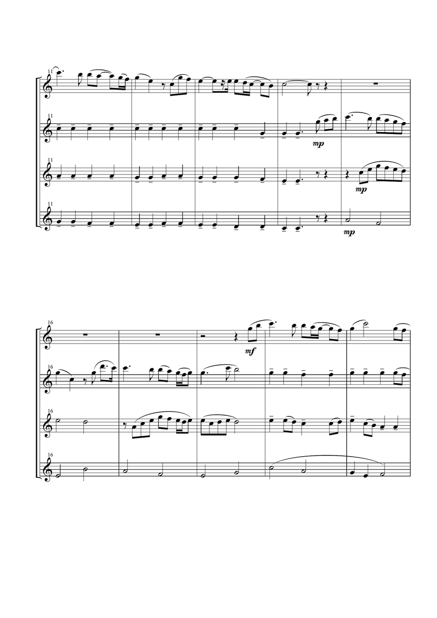 You Raise Me Up Woodwind Quartet scores gallery preview page 4