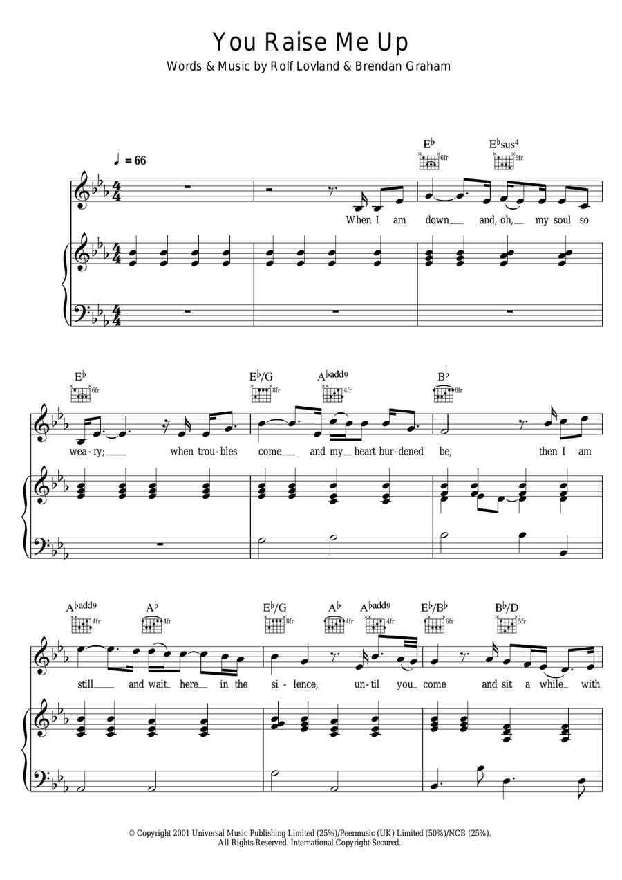 You Raise Me Up Acoustic Guitar scores gallery preview page 1