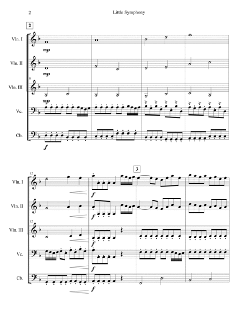 Little Symphony for Beginning String Orchestra String Orchestra scores gallery preview page 2