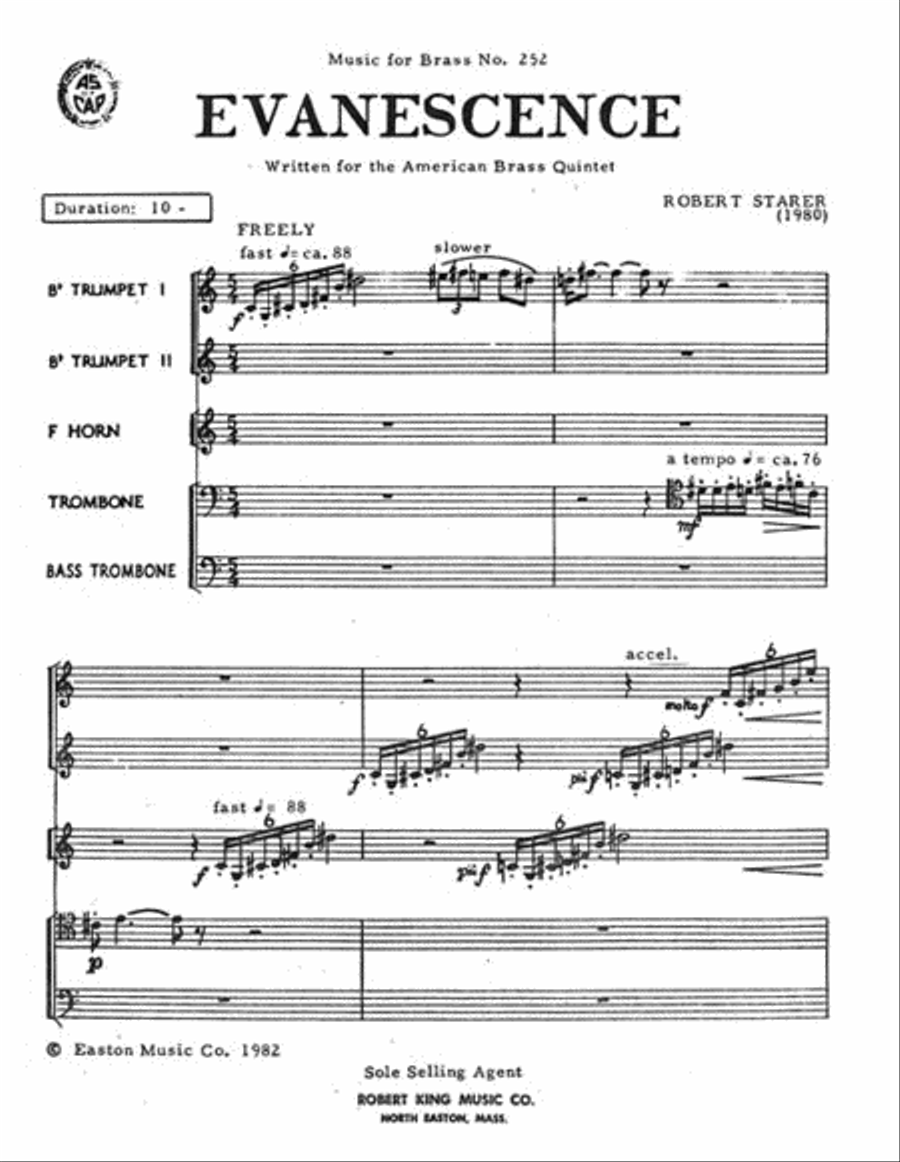 Evanescence (quintet-brass) School and Community scores gallery preview page 3