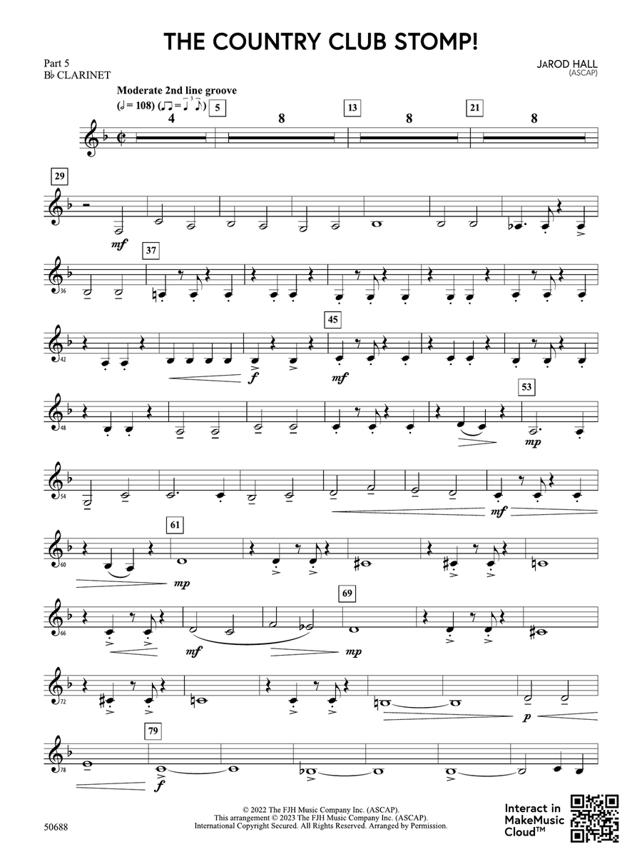 The Country Club Stomp!: Part 5 - B-flat Clarinet