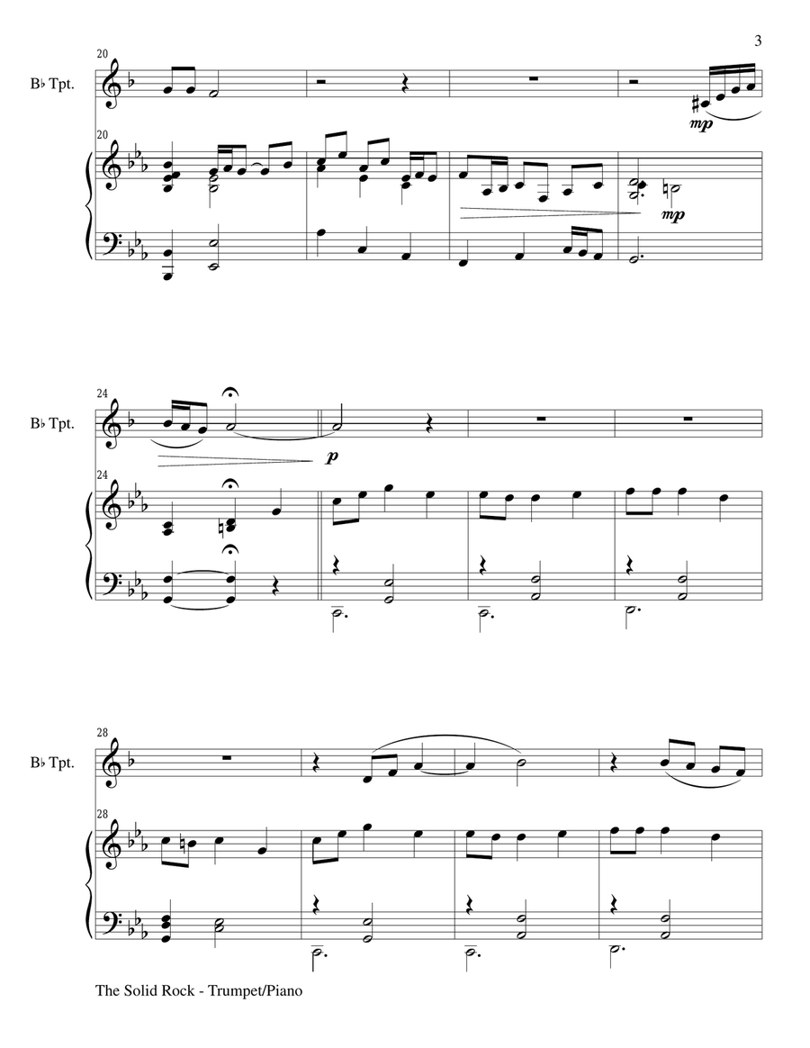 Gary Lanier: Hymns of Faith and Trust (Duets for Bb Trumpet & Piano) Trumpet Duet scores gallery preview page 4