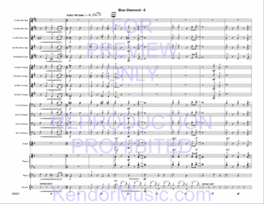 Blue Diamond (Full Score) Jazz Ensemble scores gallery preview page 8