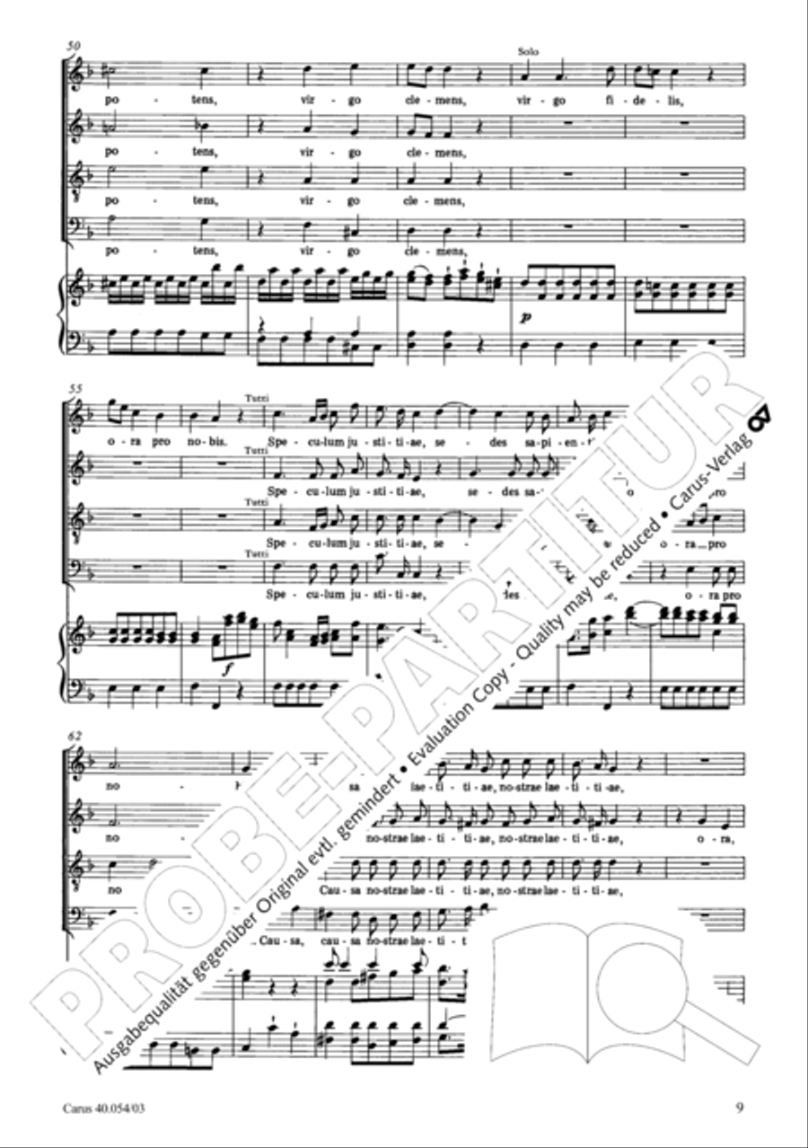 Litaniae Lauretanae B.M.V in B 4-Part scores gallery preview page 10