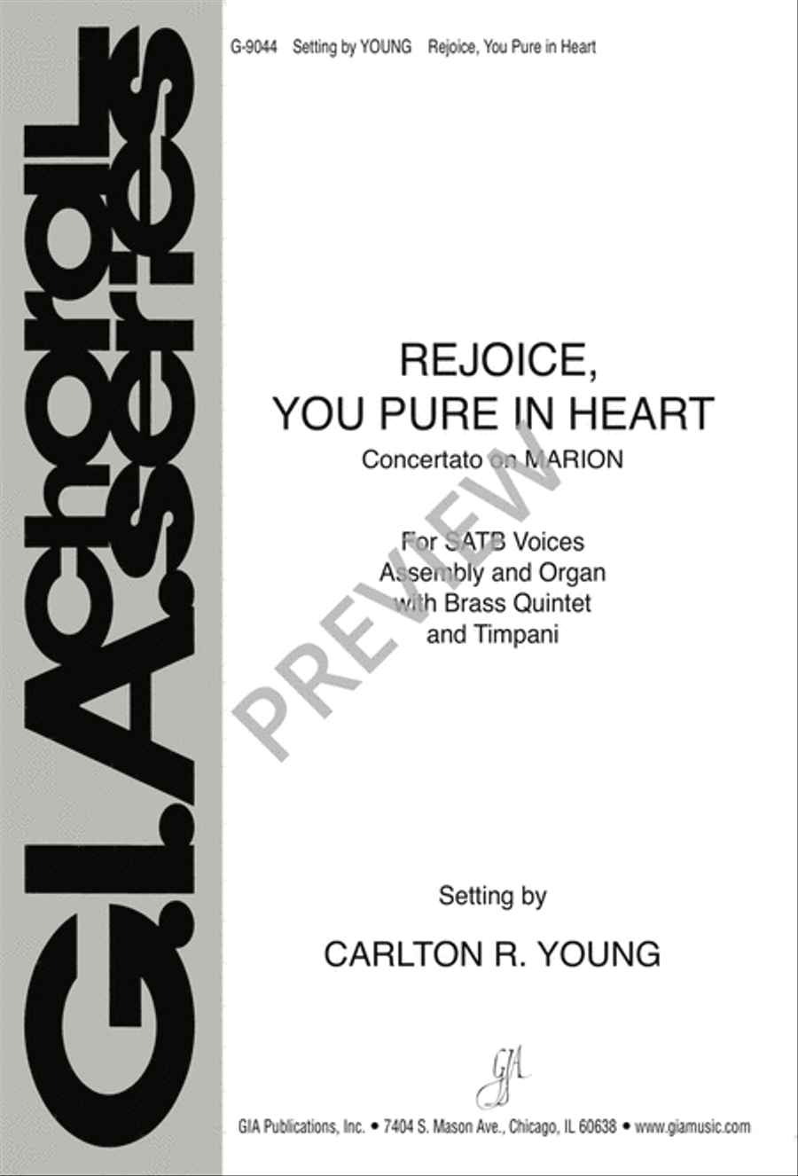 Rejoice, You Pure in Heart 4-Part scores gallery preview page 1
