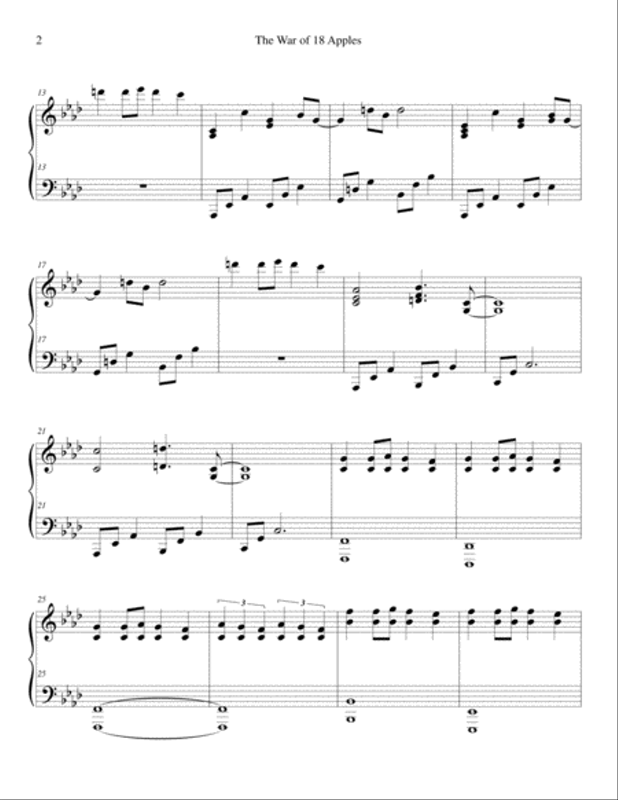 The War of 18 Apples Piano Solo scores gallery preview page 2