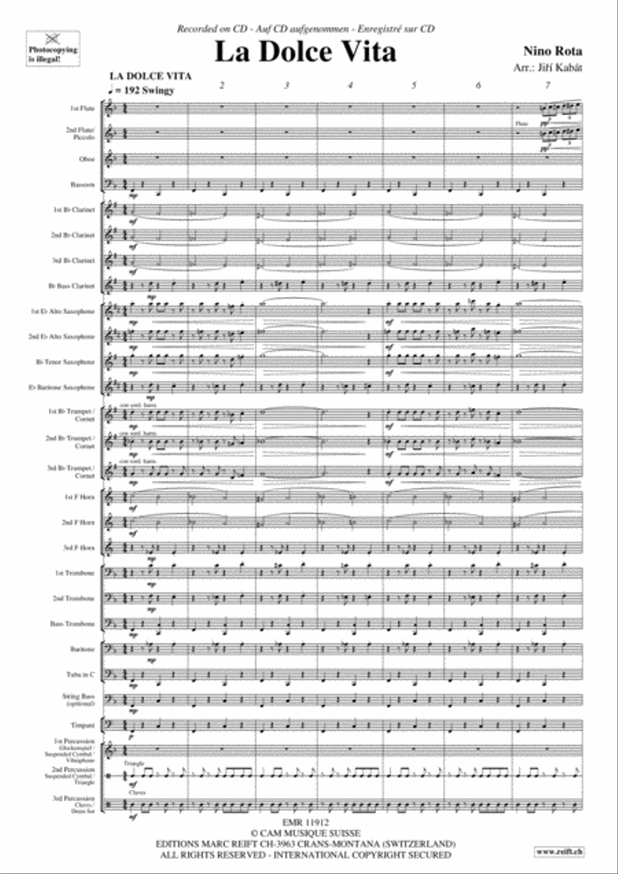 La Dolce Vita Concert Band scores gallery preview page 4