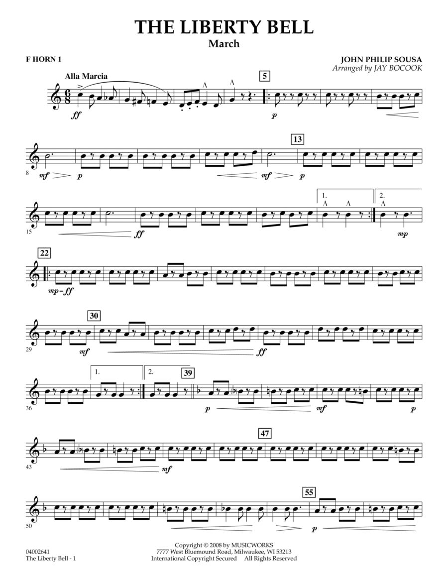 The Liberty Bell - F Horn 1 Horn scores gallery preview page 1