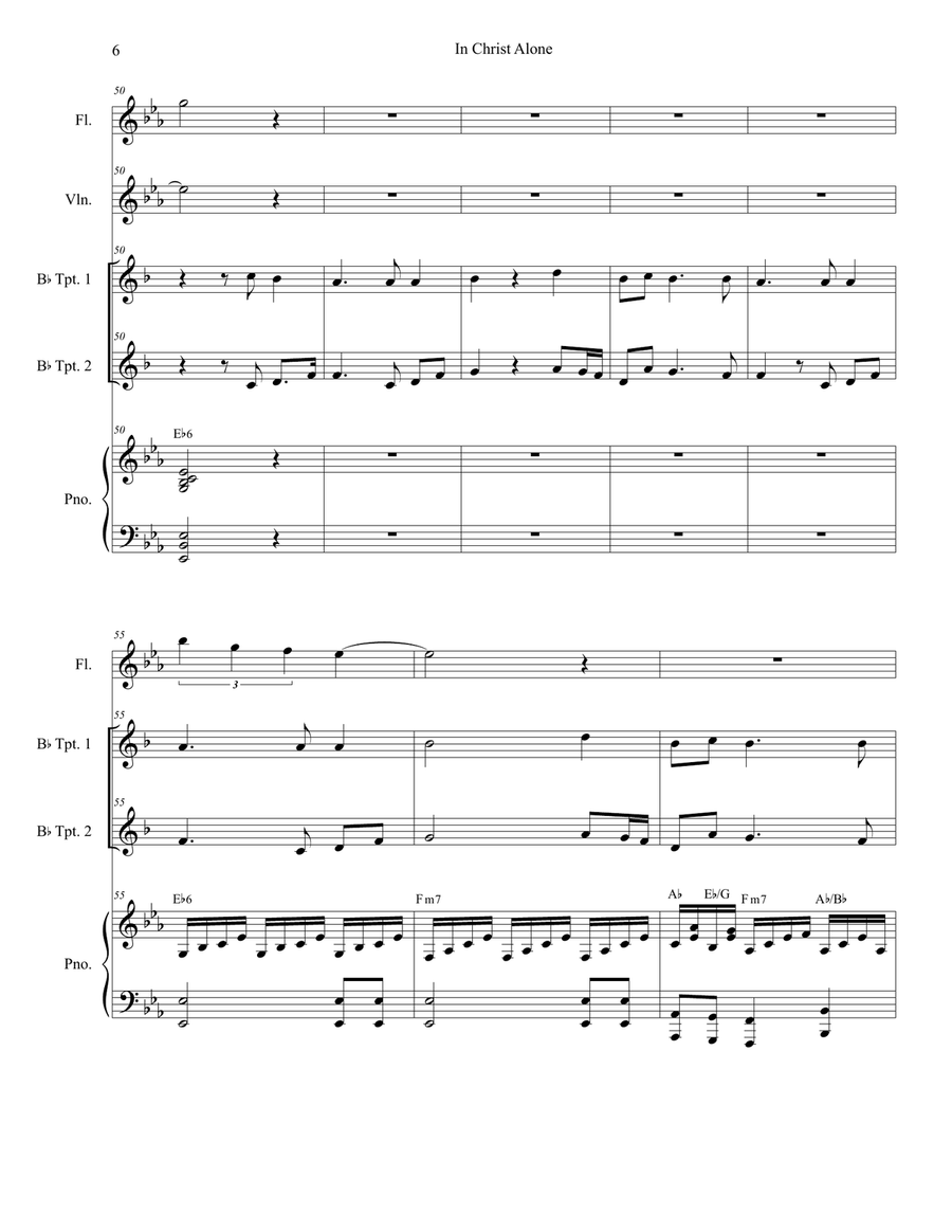In Christ Alone Trumpet Duet scores gallery preview page 6