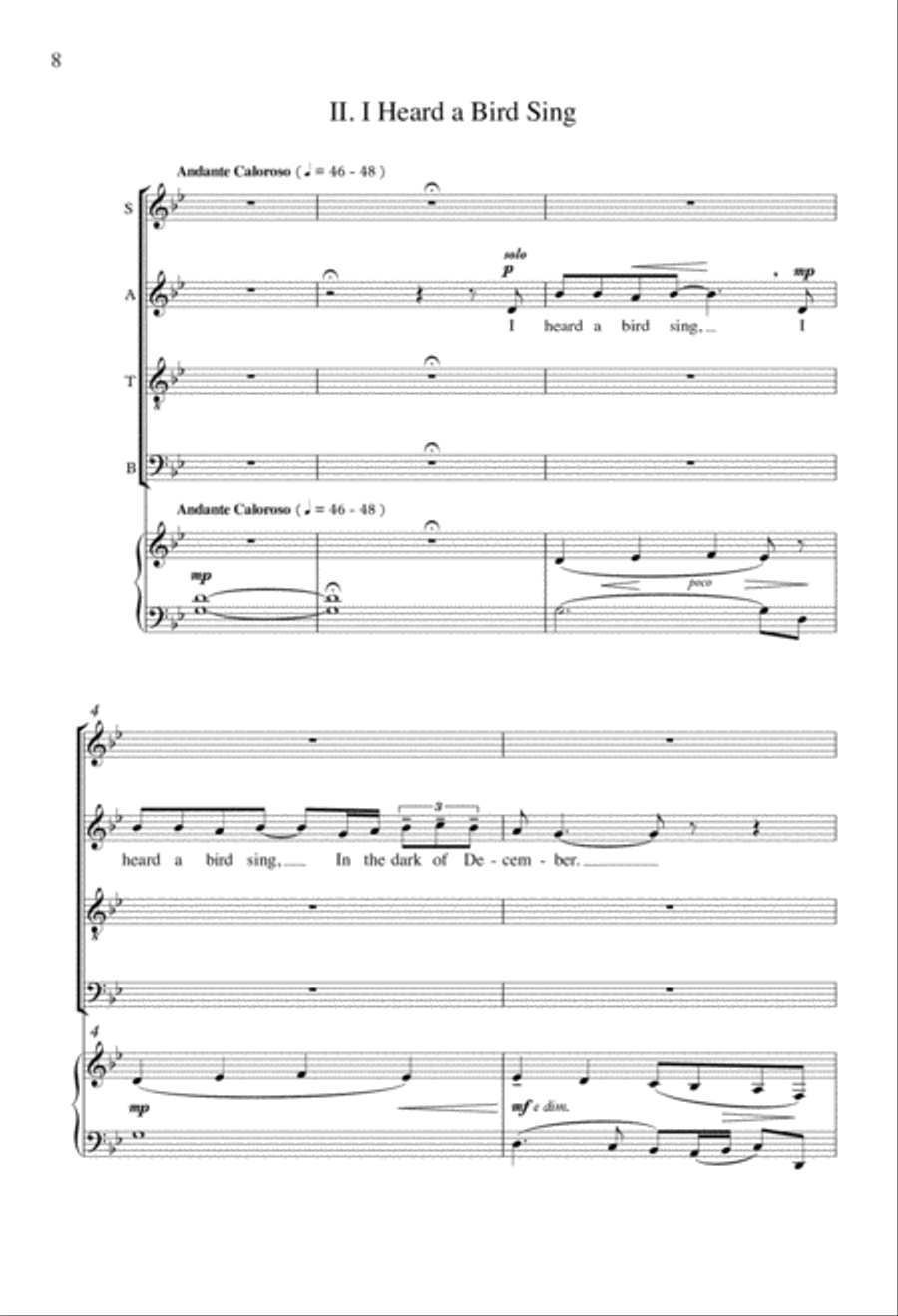 A Cat, A Bird, and Winter Fur 4-Part scores gallery preview page 6