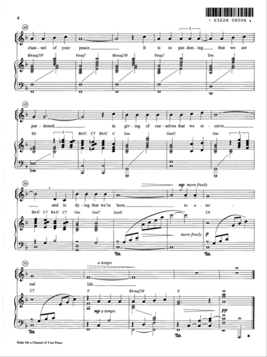 Make Me a Channel or Your Peace Voice scores gallery preview page 4