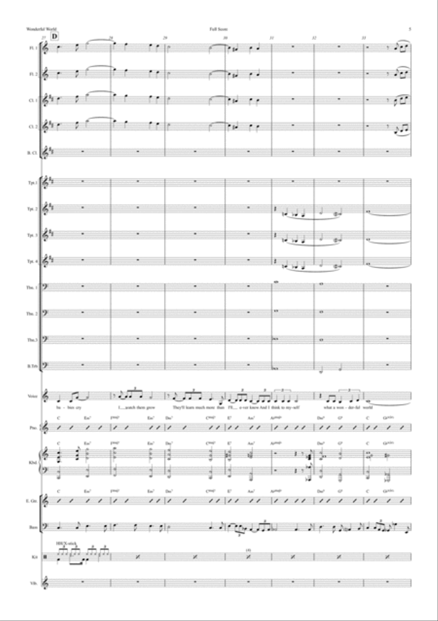 What A Wonderful World Jazz Ensemble scores gallery preview page 5