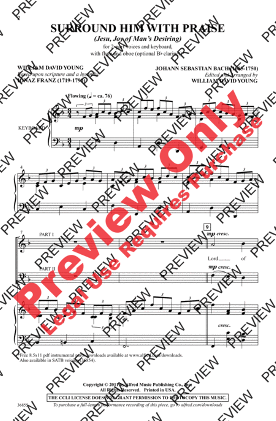 Surround Him with Praise Surround Him with Praise 2-Part scores gallery preview page 2