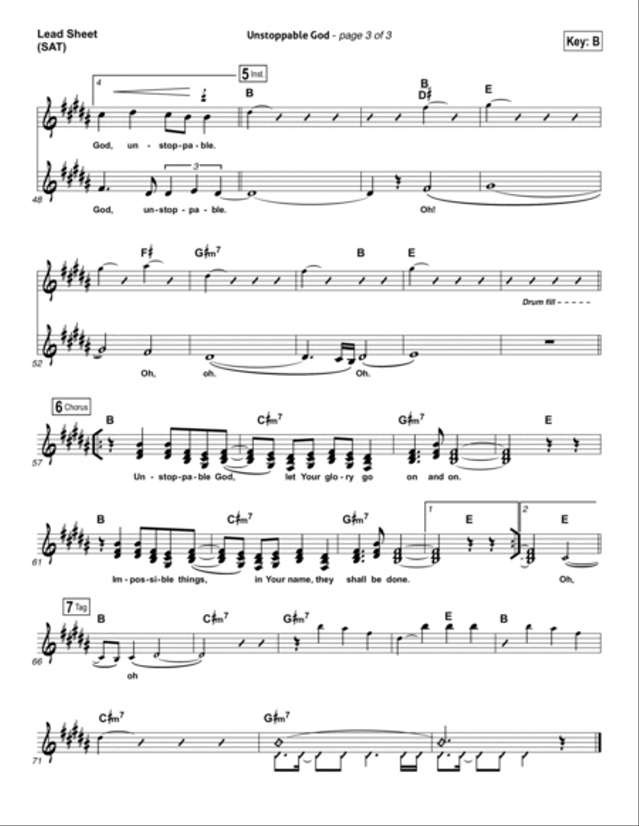 Unstoppable God Unstoppable God Piano scores gallery preview page 3