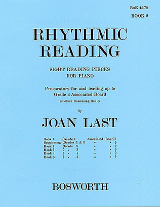 Book cover for Joan Last: Rhythmic Reading (Sight Reading Pieces) Book 2 Grade 2