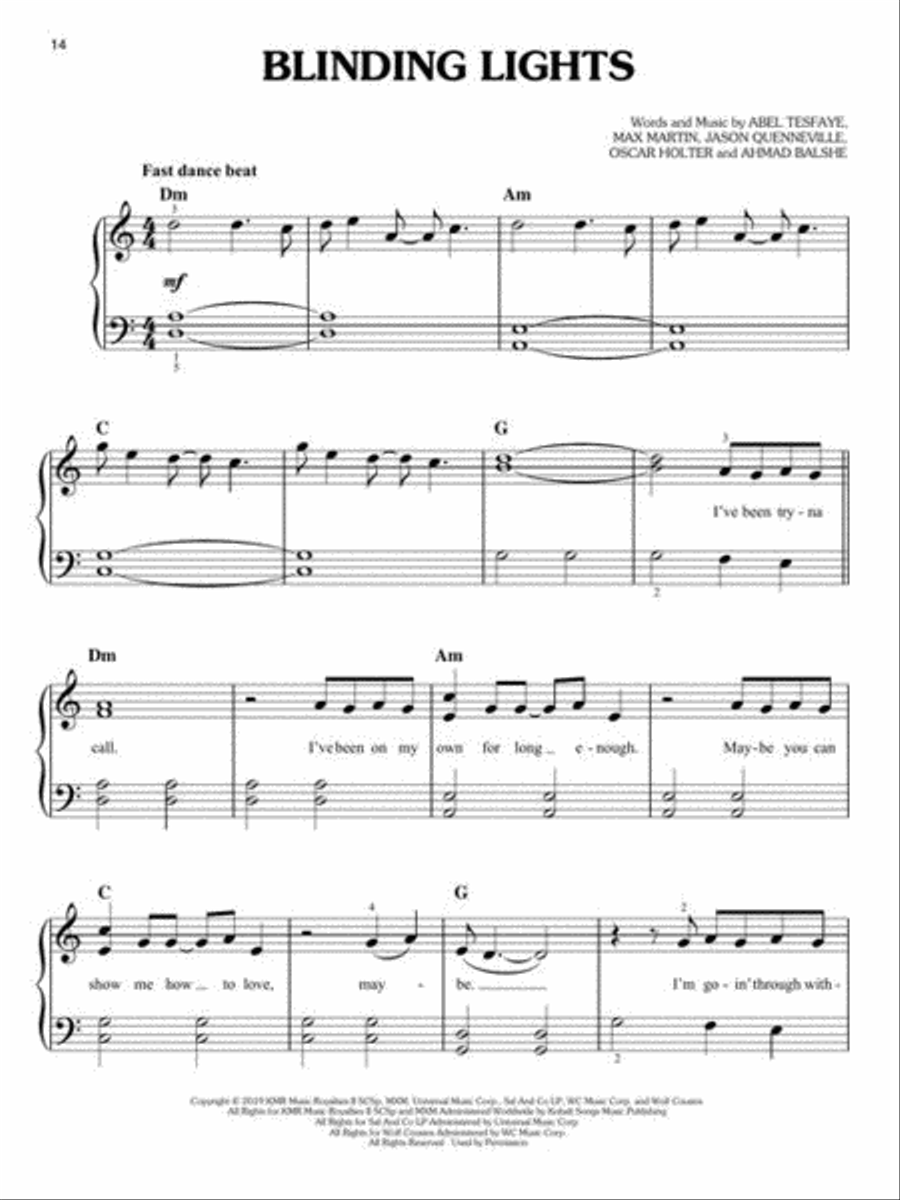 Chart Hits of 2019-2020 Easy Piano scores gallery preview page 6
