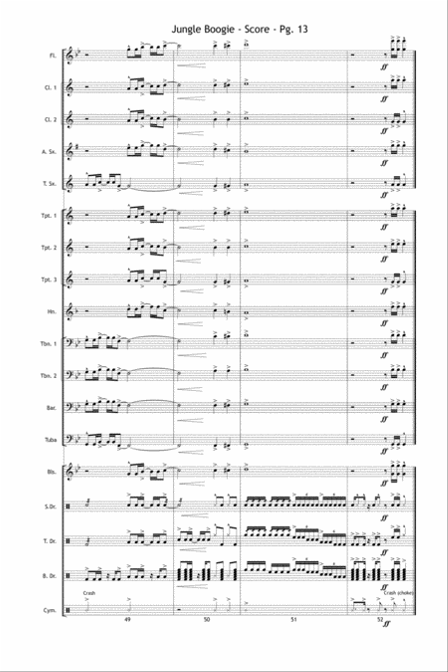 Jungle Boogie Jungle Boogie Marching Band scores gallery preview page 14