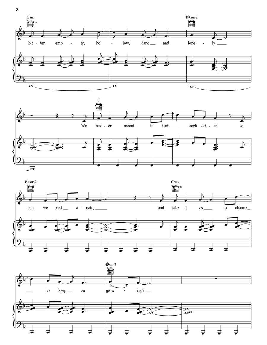 We Need Each Other Piano, Vocal, Guitar scores gallery preview page 2