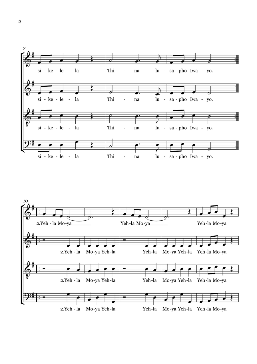 Nkosi Sikelel’ iAfrika - South African Anthem - A Capella 4-Part scores gallery preview page 2