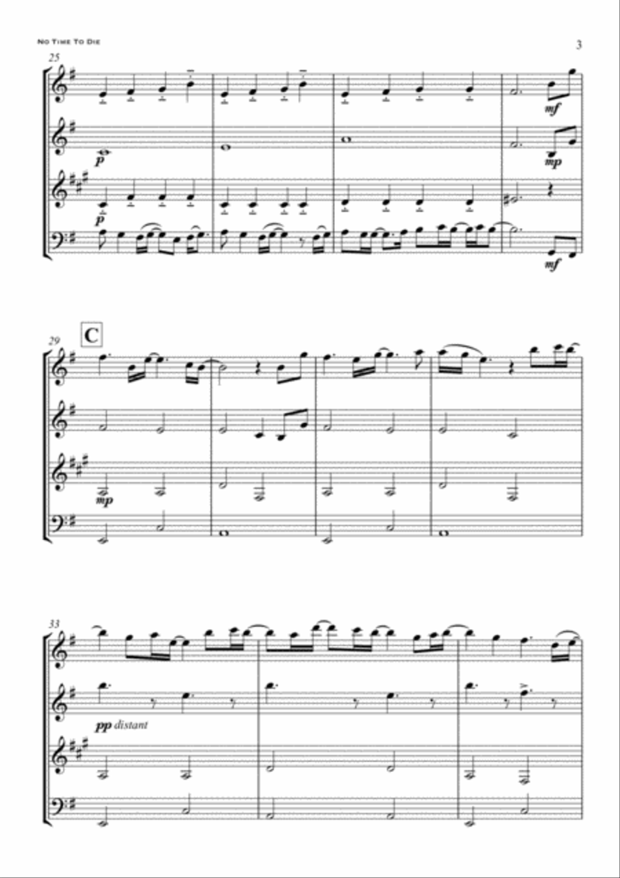 No Time To Die Woodwind Quartet scores gallery preview page 3