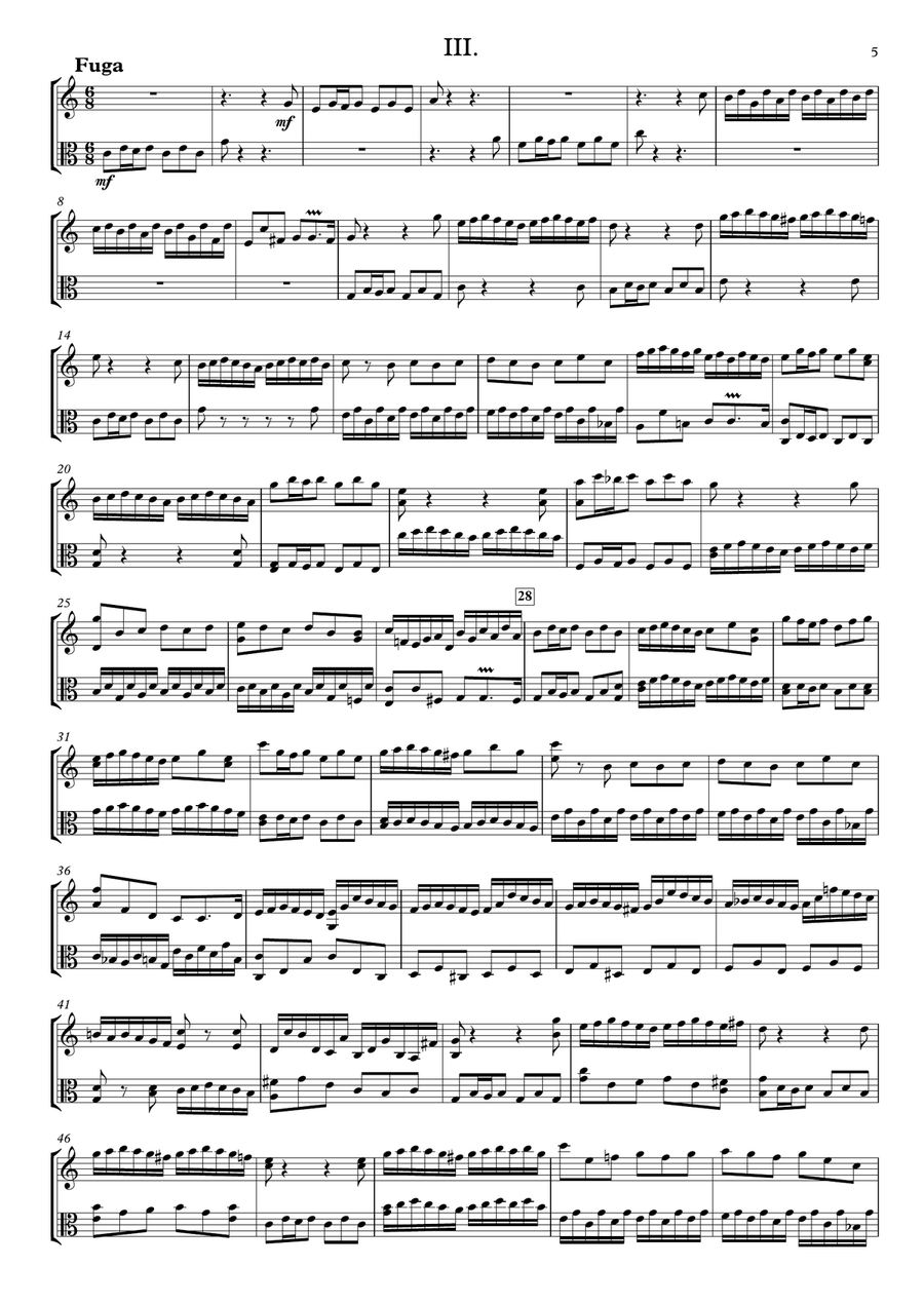 Toccata, Adagio and Fugue in C, BWV 564 for Violin & Viola Viola scores gallery preview page 5