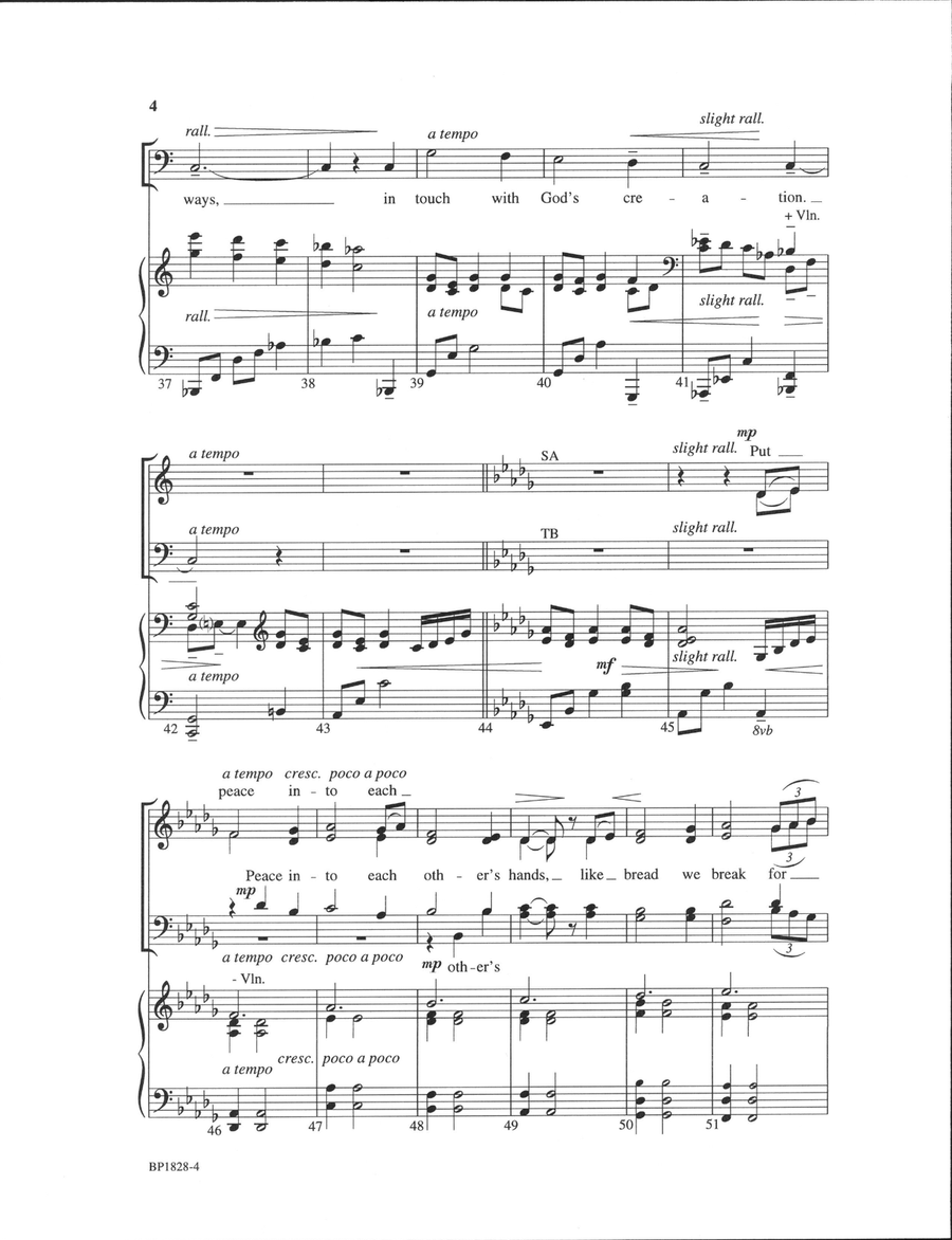 Put Peace into Each Other's Hands 4-Part scores gallery preview page 4
