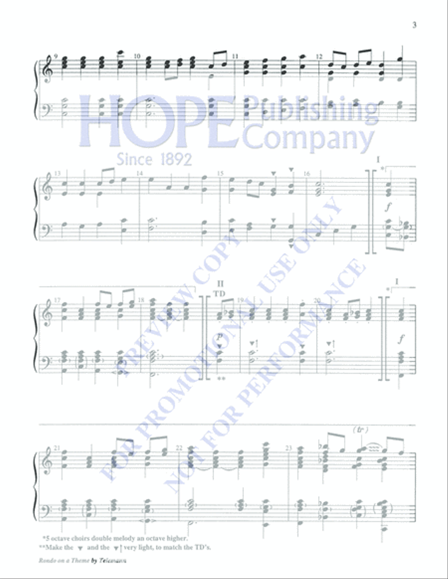 Rondo on a Theme by Telemann 5-Octaves scores gallery preview page 3