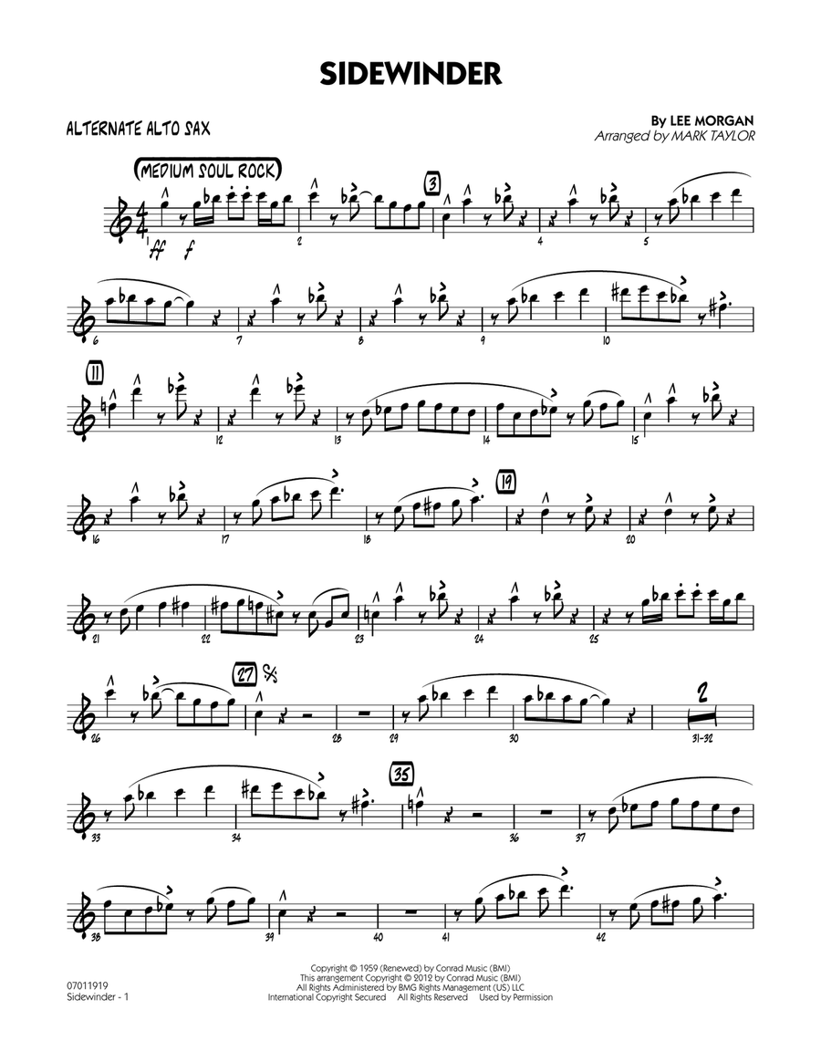 Sidewinder - Alternate Alto Sax Jazz Ensemble scores gallery preview page 1
