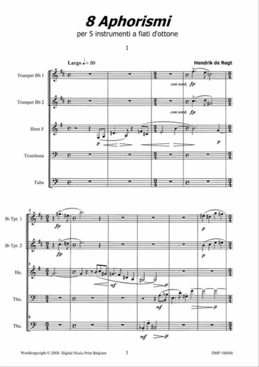 8 Aphorismi 8 Aphorismi Brass Quintet scores gallery preview page 2