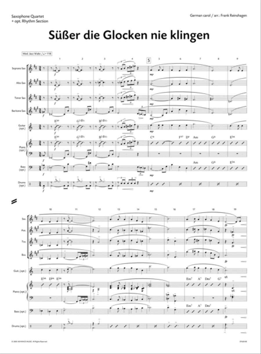 Süsser die Glocken nie klingen Small Ensemble scores gallery preview page 2