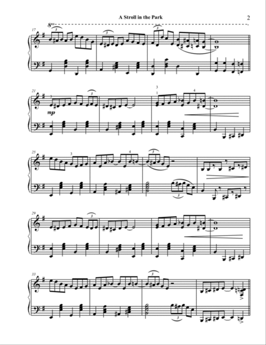 A Stroll in the Park Piano Solo scores gallery preview page 3