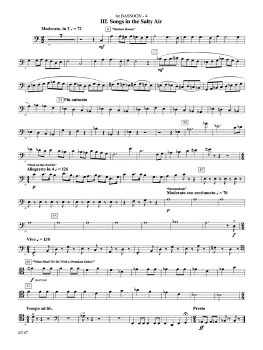 Down to the Sea in Ships (from the NBC TV Film Project 20): Bassoon Concert Band scores gallery preview page 4