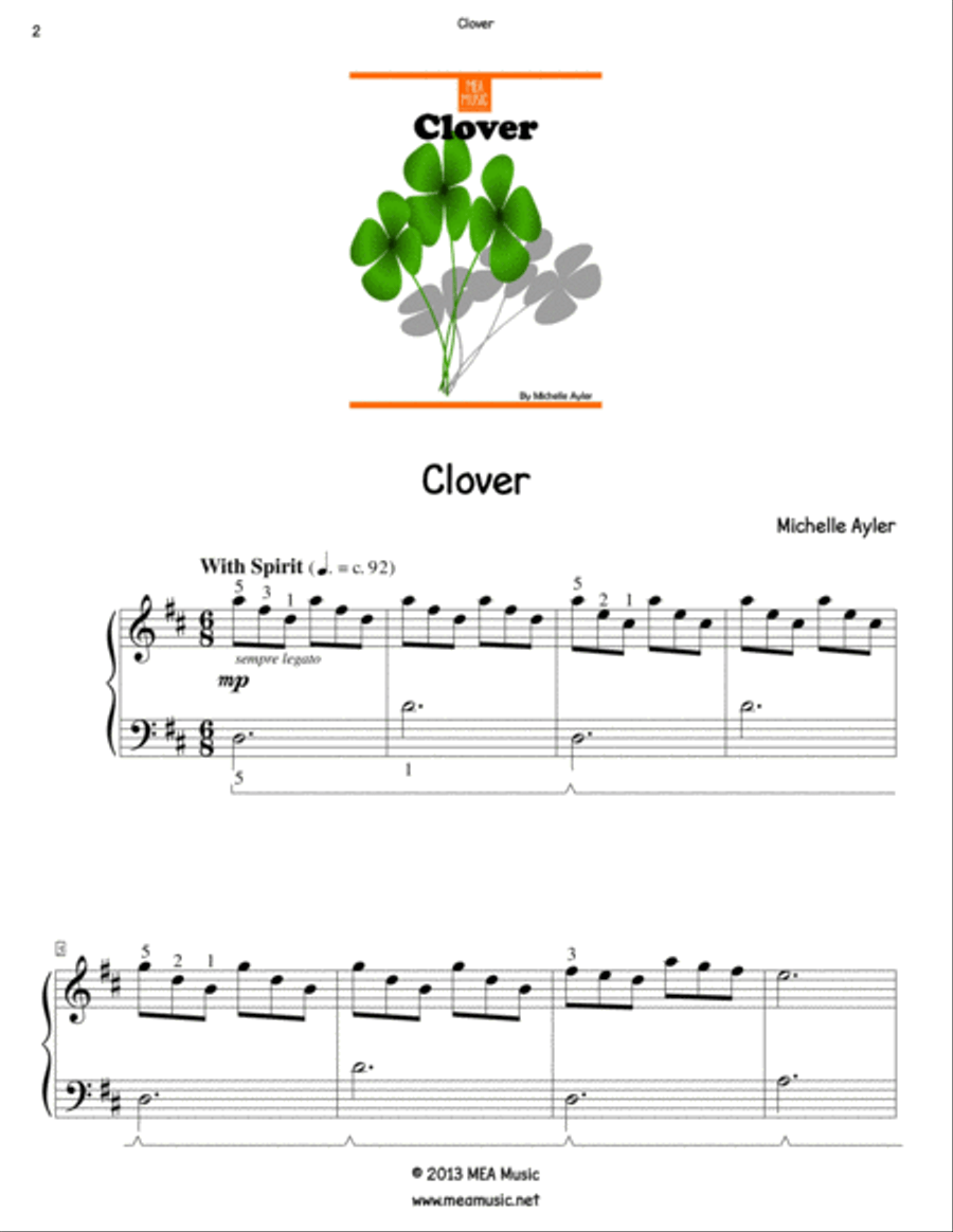 Clover Piano Solo scores gallery preview page 2