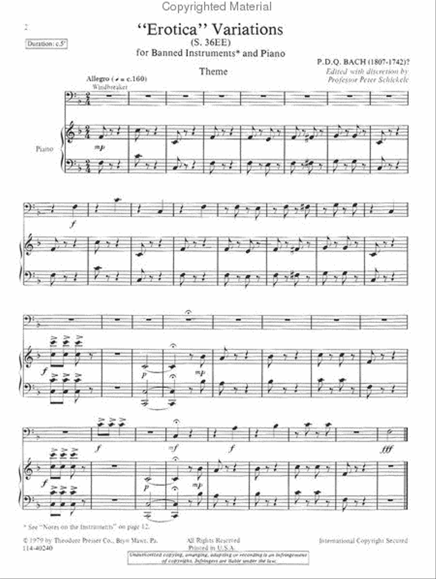 Erotica Variations Chamber Music scores gallery preview page 2